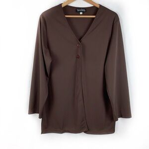 Vintage Diane Von Furstenberg Brown Stretch Knit Cardigan Top